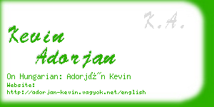 kevin adorjan business card